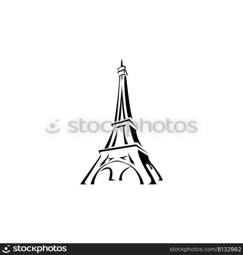 Eiffel Tower icon logo vector design template