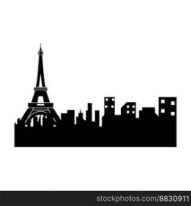 Eiffel tower in Paris. Isolated on white background,vector design.