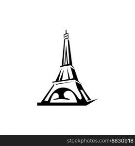 Eiffel tower in Paris. Isolated on white background,vector design.