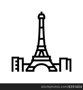 eiffel tower line icon vector. eiffel tower sign. isolated contour symbol black illustration. eiffel tower line icon vector illustration