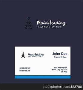 Eiffel tower logo Design with business card template. Elegant corporate identity. - Vector
