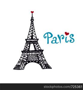 Eiffel tower Vector icon. Hand drawn print. Paris card design. Eiffel tower Vector icon. Hand drawn print. Paris card design.