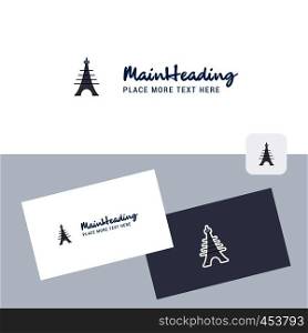 Eiffel tower vector logotype with business card template. Elegant corporate identity. - Vector