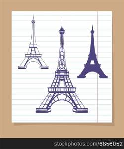 Eiffel towers set on linear page. Eiffel towers set on linear page design? ?????? ????????????
