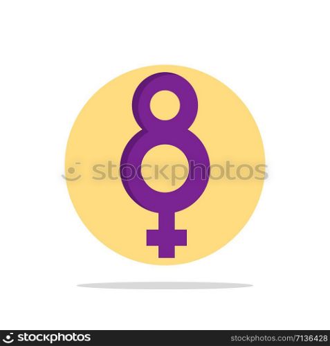 Eight, 8, Symbol, Female Abstract Circle Background Flat color Icon