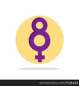 Eight, 8, Symbol, Female Abstract Circle Background Flat color Icon