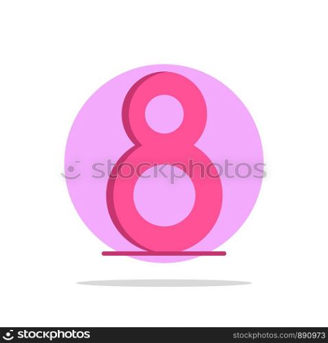 Eight, 8th, 8, Abstract Circle Background Flat color Icon