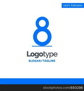 Eight, 8th, 8, Blue Business Logo Template
