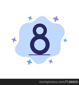 Eight, 8th, 8, Blue Icon on Abstract Cloud Background