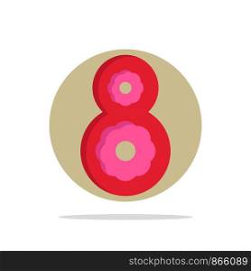 Eight, 8th, 8, Flower Abstract Circle Background Flat color Icon
