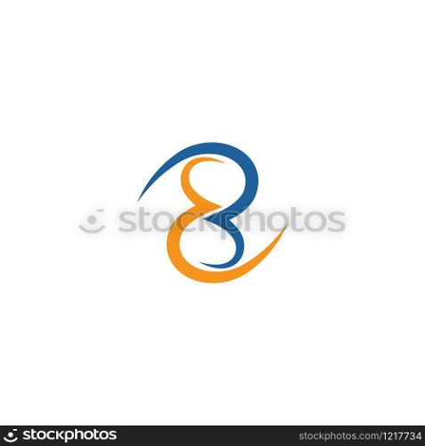 Eight logo vector flat design template