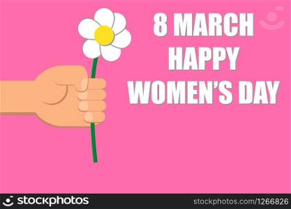 eight march women&rsquo;s day pink background vector illustration
