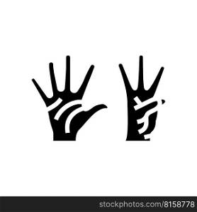 eight number hand gesture glyph icon vector. eight number hand gesture sign. isolated symbol illustration. eight number hand gesture glyph icon vector illustration