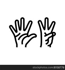 eight number hand gesture line icon vector. eight number hand gesture sign. isolated contour symbol black illustration. eight number hand gesture line icon vector illustration