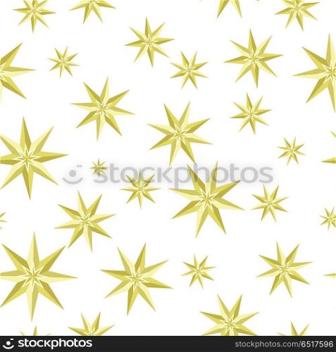 Eight-pointed stars Seamless Pattern Vector. Eight-pointed star vector seamless pattern. Traditional Christmas decorative element on white background. Holidays ornament. Flat design. For gift wrapping, greetings, invitations, printings design