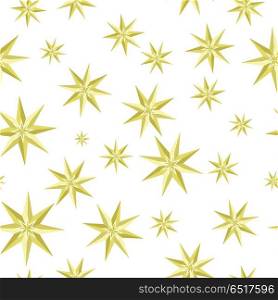 Eight-pointed stars Seamless Pattern Vector. Eight-pointed star vector seamless pattern. Traditional Christmas decorative element on white background. Holidays ornament. Flat design. For gift wrapping, greetings, invitations, printings design