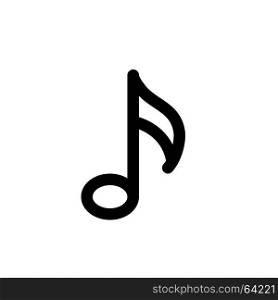 eighth music note, Icon on isolated background