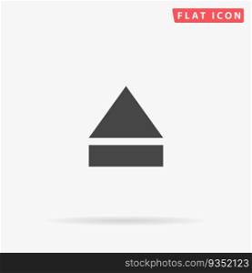 Eject or open player. Simple flat black symbol. Vector illustration pictogram