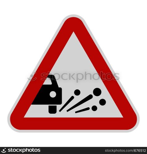 Ejection of gravel icon. Flat illustration of ejection of gravel vector icon for web.. Ejection of gravel icon, flat style.