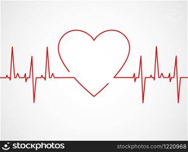 Ekg with heart. Heartbeat ecg line, monitor with signal cardiac rhythm, electrocardiographic pulsing chart or cardiogram, healthcare app vector concept. Ekg with heart. Heartbeat ecg line, monitor with signal cardiac rhythm, electrocardiographic pulsing chart, healthcare app vector concept