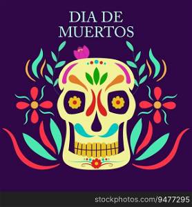 El dia de Muertos, Mexican Day of Dead vector illustrations. Cartoon dead skulls from Mexico