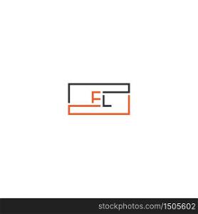 EL logo letters design concept in black and orange colors