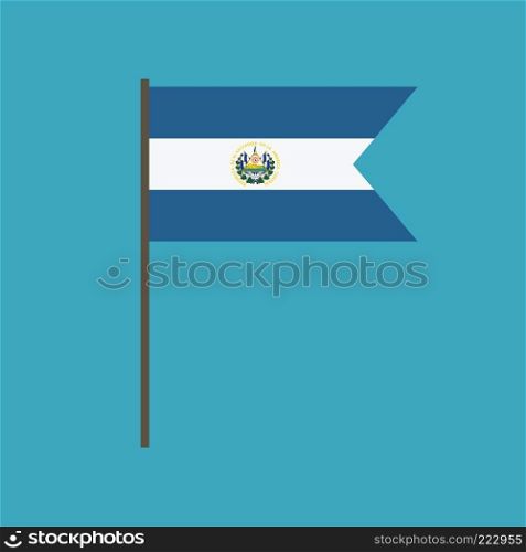 El Salvador flag icon in flat design. Independence day or National day holiday concept.