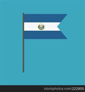 El Salvador flag icon in flat design. Independence day or National day holiday concept.