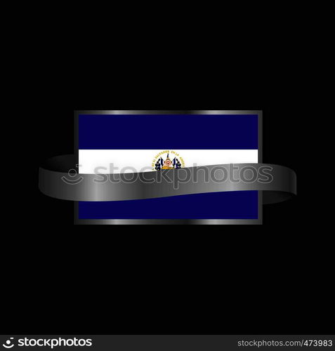 El Salvador flag Ribbon banner design — Stockphotos.com