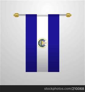 El Salvador hanging Flag