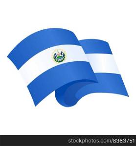 El Salvador ribbon icon cartoon vector. Flag day. Map republic. El Salvador ribbon icon cartoon vector. Flag day