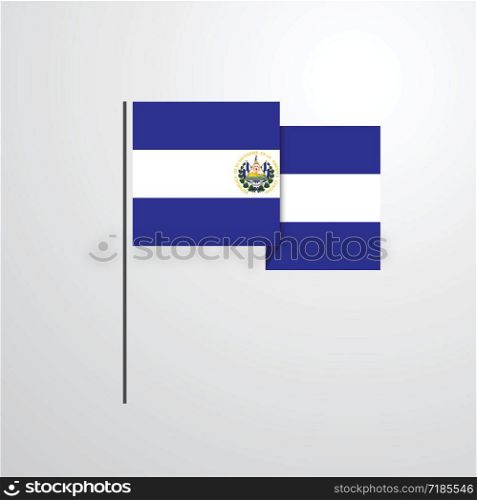 El Salvador waving Flag design vector