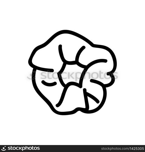 elastic band for hair with assemblies icon vector. elastic band for hair with assemblies sign. isolated contour symbol illustration. elastic band for hair with assemblies icon vector outline illustration