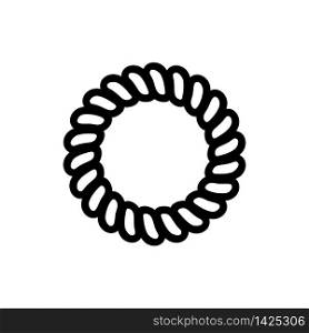 elastic hair spiral scrunchies icon vector. elastic hair spiral scrunchies sign. isolated contour symbol illustration. elastic hair spiral scrunchies icon vector outline illustration