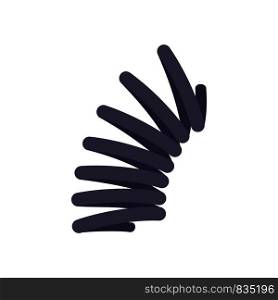 Elastic spring coil icon. Flat illustration of elastic spring coil vector icon for web isolated on white. Elastic spring coil icon, flat style