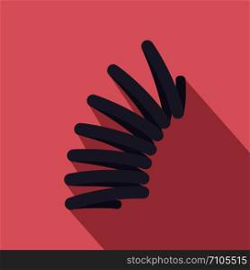 Elastic spring coil icon. Flat illustration of elastic spring coil vector icon for web design. Elastic spring coil icon, flat style