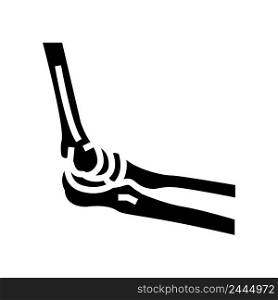elbow bone glyph icon vector. elbow bone sign. isolated contour symbol black illustration. elbow bone glyph icon vector illustration