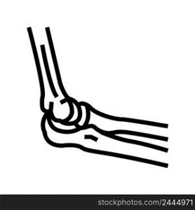 elbow bone line icon vector. elbow bone sign. isolated contour symbol black illustration. elbow bone line icon vector illustration