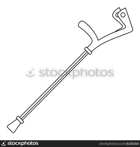 Elbow crutch icon. Outline illustration of elbow crutch vector icon for web design isolated on white background. Elbow crutch icon, outline style