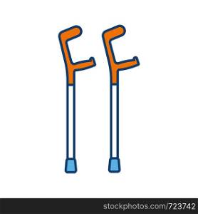 Elbow crutches color icon. Mobility aid. Isolated vector illustration. Elbow crutches color icon