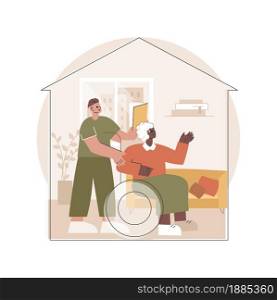 Elderly care abstract concept vector illustration. Elderly people medical care, home nursing for seniors, geriatric healthcare service, live in assistance, retiree companion abstract metaphor.. Elderly care abstract concept vector illustration.