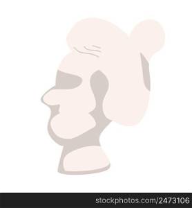 Elderly lady head sculpture semi flat color vector object. Handicraft. Sculpture classes visit. Full sized item on white. Simple cartoon style illustration for web graphic design and animation. Elderly lady head sculpture semi flat color vector object