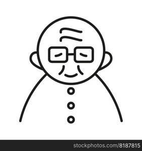 Elderly people avatar icon in line style. Grandfather logo. Elderly care. Senior icon for web, applications.. Elderly people avatar icon in line style. Grandfather logo. Elderly care. Senior icon for web