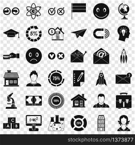 Elearning icons set. Simple style of 36 elearning vector icons for web for any design. Elearning icons set, simple style