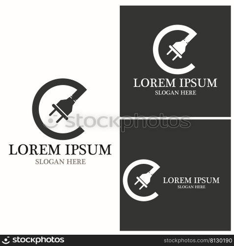 Electic cable logo vector template