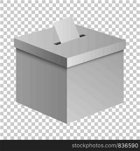 Election box mockup. Realistic illustration of election box vector mockup for on transparent background. Election box mockup, realistic style