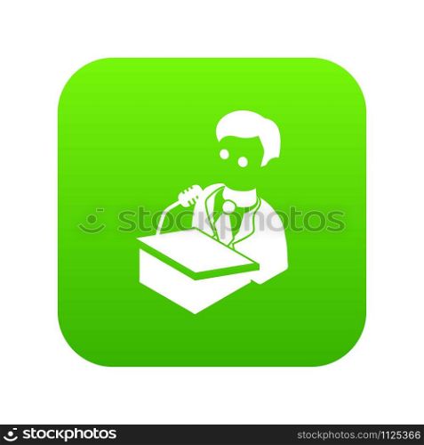 Election candidate icon green vector isolated on white background. Election candidate icon green vector