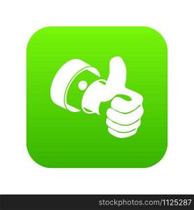 Election thumb up icon green vector isolated on white background. Election thumb up icon green vector