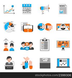 Elections and voting line icons set with speech and choice symbols flat isolated vector illustration . Elections And Voting Icons Set