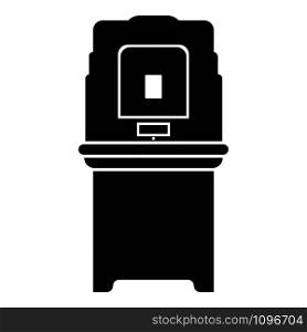 Electoral voting machine Electronic EVM Election equipment VVPAT icon black color vector illustration flat style simple image. Electoral voting machine Electronic EVM Election equipment VVPAT icon black color vector illustration flat style image